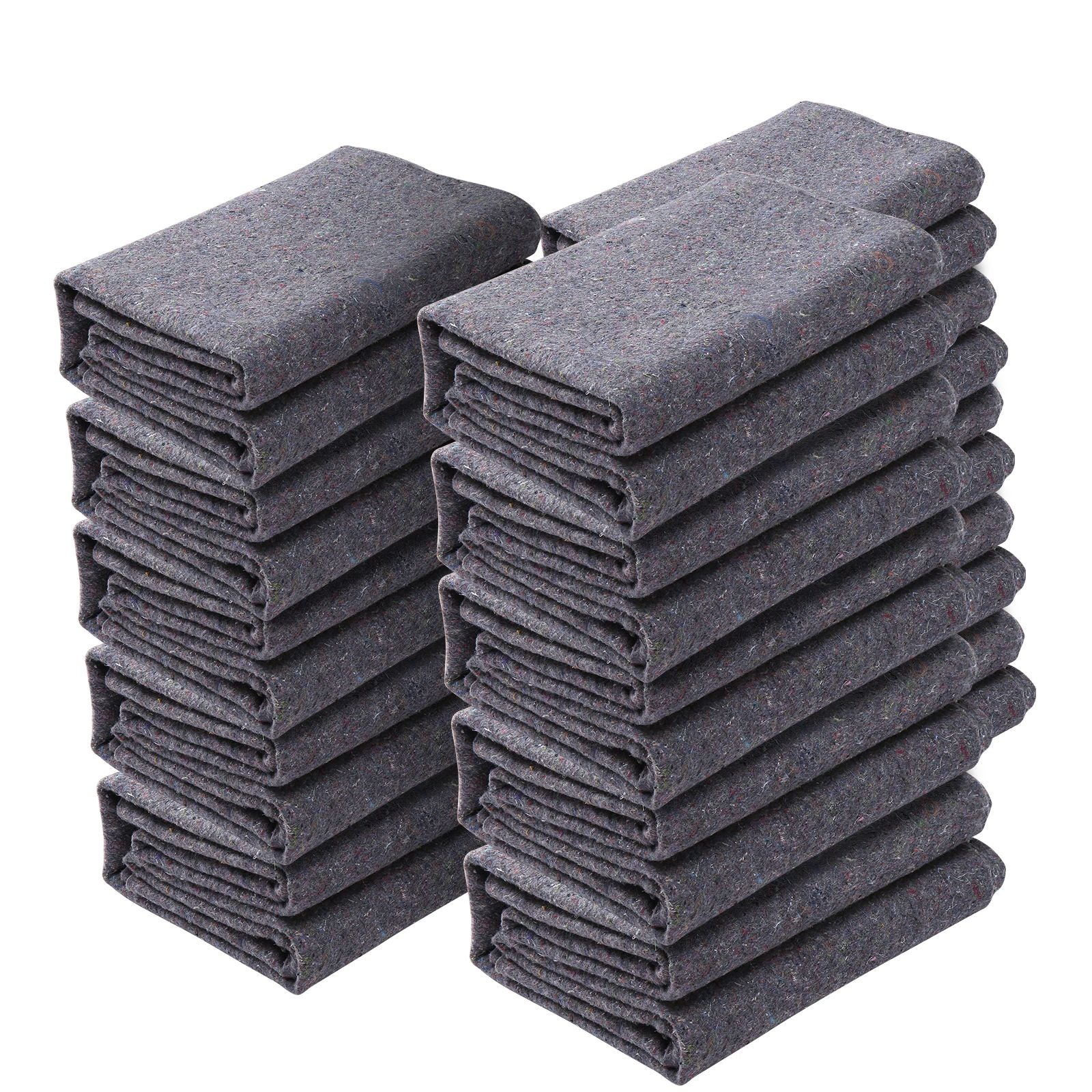 Moving Blankets, 1829 x 1372 mm, 12 kg/dz Weight, 12 Pack, Professional Recycled Cotton Packing Blanket, Large Heavy Duty Shipping Mover Pads Perfect for Protecting Furniture, Floors, Appliances