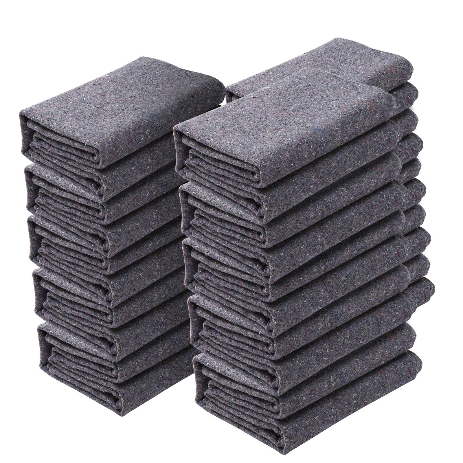 Moving Blankets, 1829 x 1372 mm, 12 kg/dz Weight, 12 Pack, Professional Recycled Cotton Packing Blanket, Large Heavy Duty Shipping Mover Pads Perfect for Protecting Furniture, Floors, Appliances