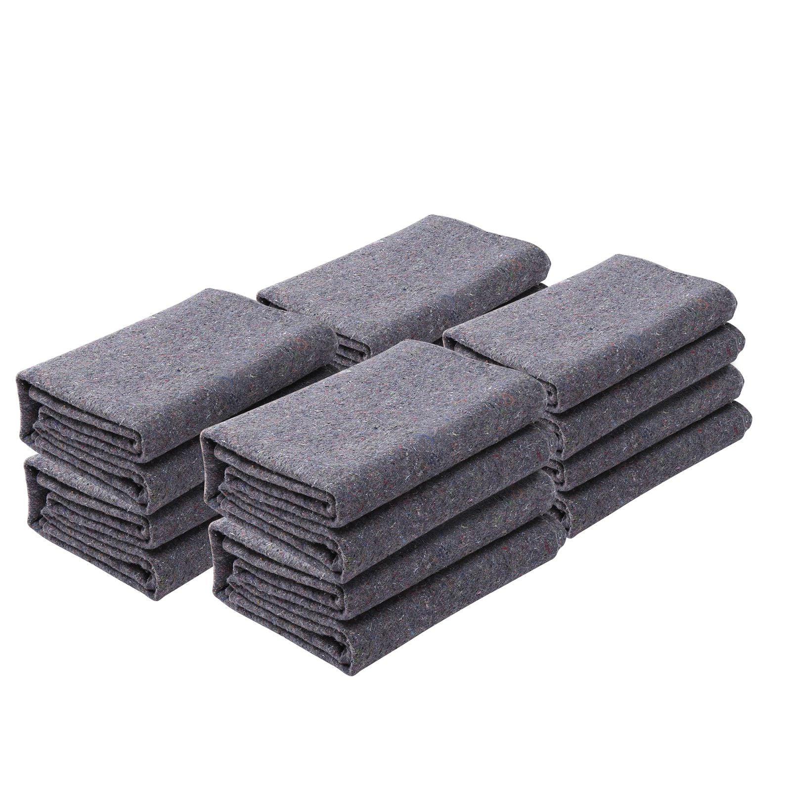 Moving Blankets, 1829 x 1372 mm, 12 kg/dz Weight, 12 Pack, Professional Recycled Cotton Packing Blanket, Large Heavy Duty Shipping Mover Pads Perfect for Protecting Furniture, Floors, Appliances