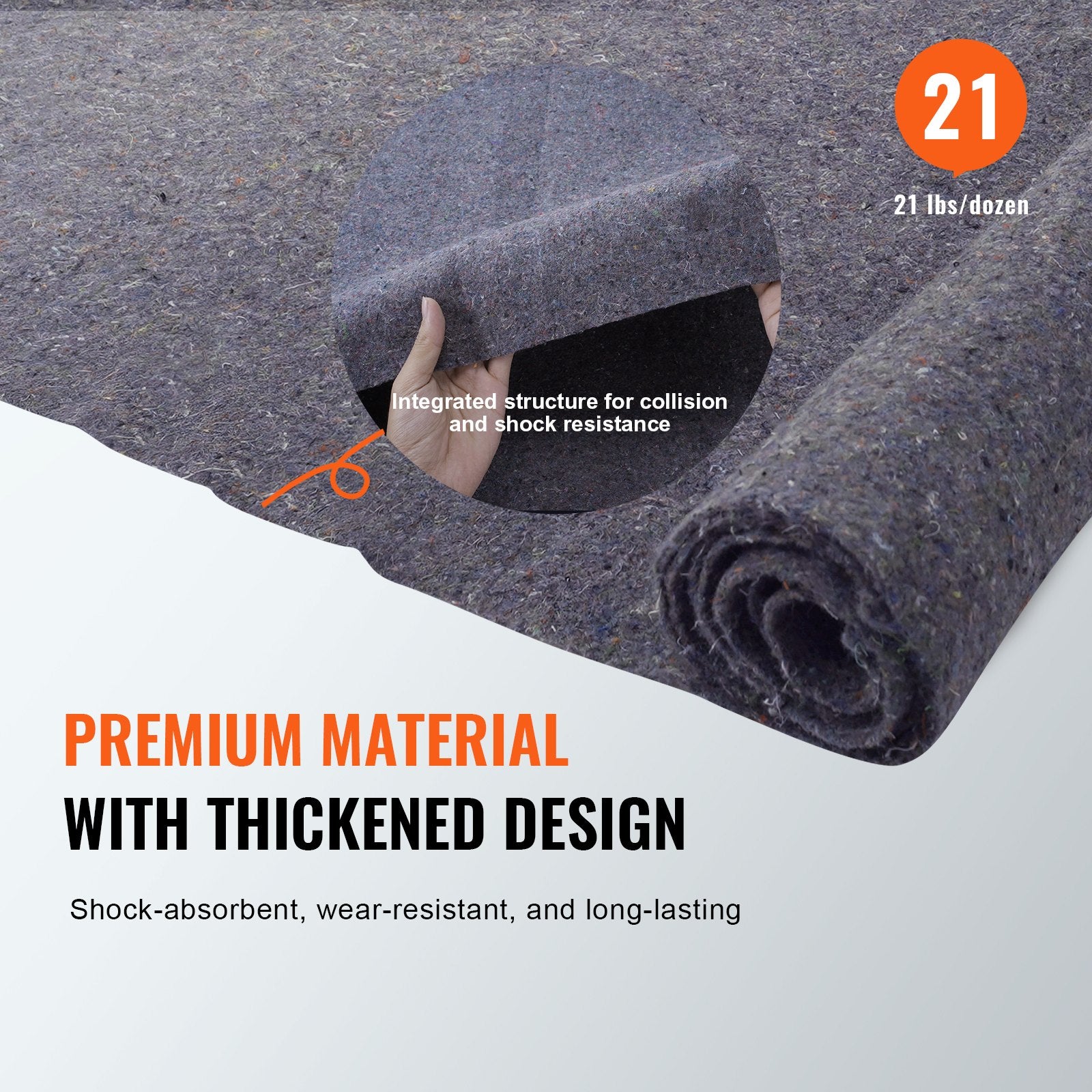 Moving Blankets, 1829 x 1372 mm, 12 kg/dz Weight, 12 Pack, Professional Recycled Cotton Packing Blanket, Large Heavy Duty Shipping Mover Pads Perfect for Protecting Furniture, Floors, Appliances