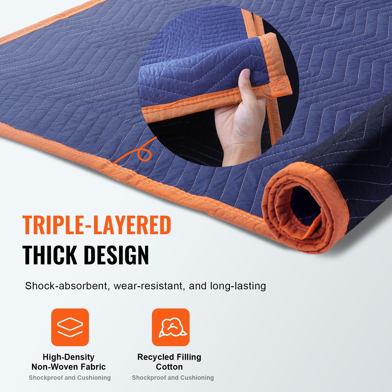 12 Pack Heavy Duty Moving Blankets Furniture Packing Pads 2032x1829mm