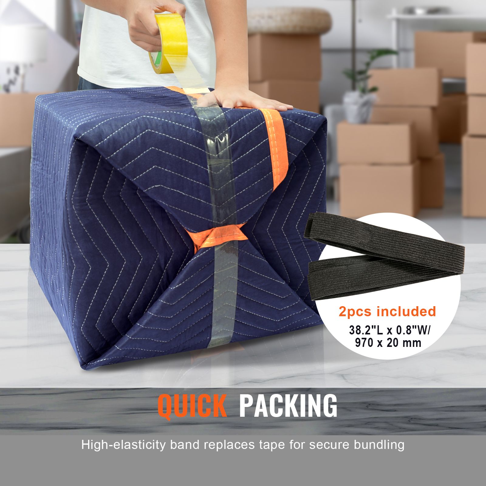 12 Pack Heavy Duty Moving Blankets Furniture Packing Pads 2032x1829mm