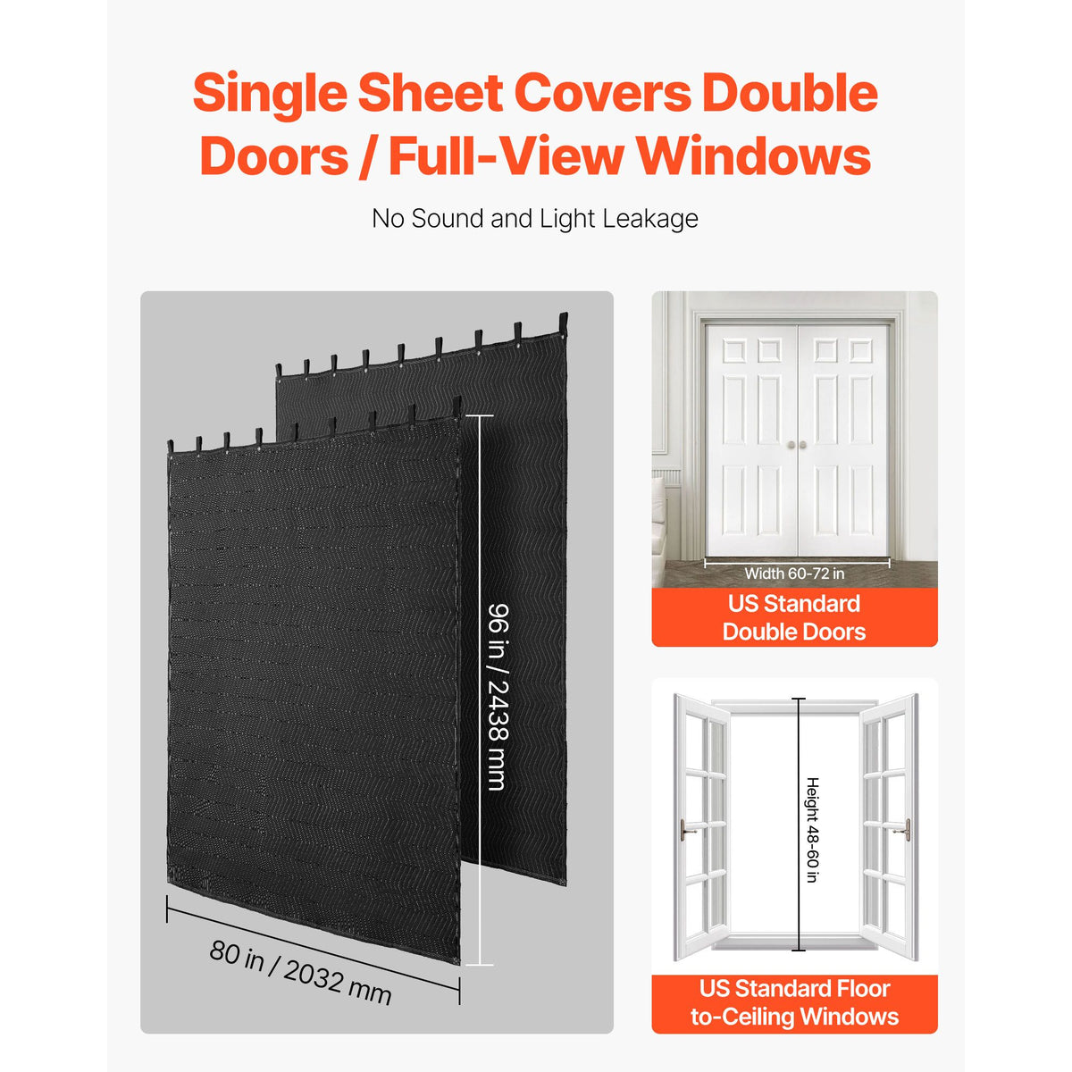 2 Pack Sound Dampening Blankets 2438x2032mm Extra Large Soundproof Set
