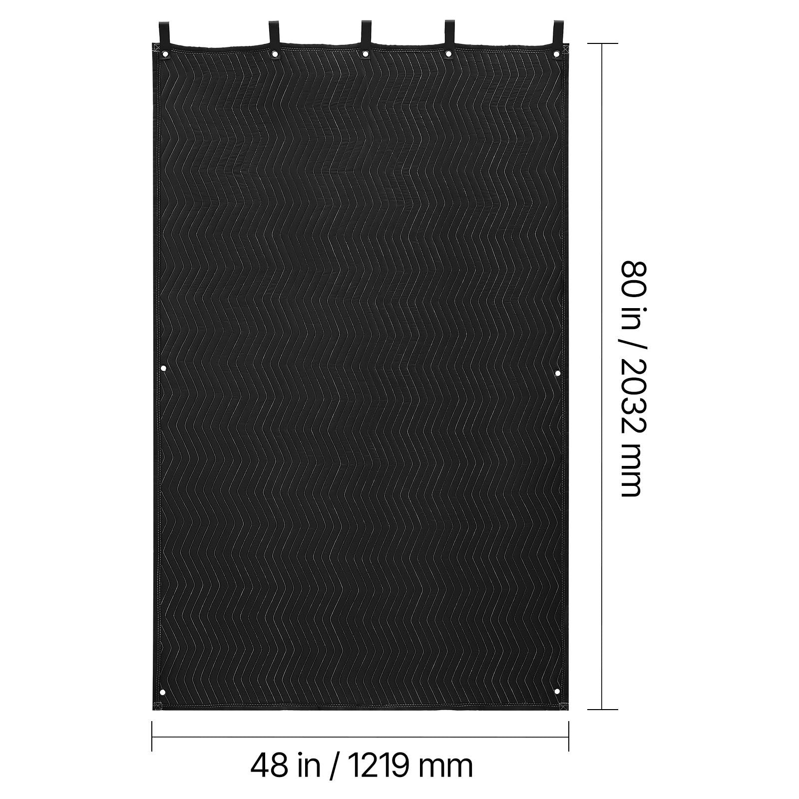 Sound Dampening Blankets, Soundproof Curtains with 2032 x 1219 mm, Soundproof Blanket with Grommets, Studio Grommeted Blanket, for Window, Door, Light Blocker, Music Recording, Black