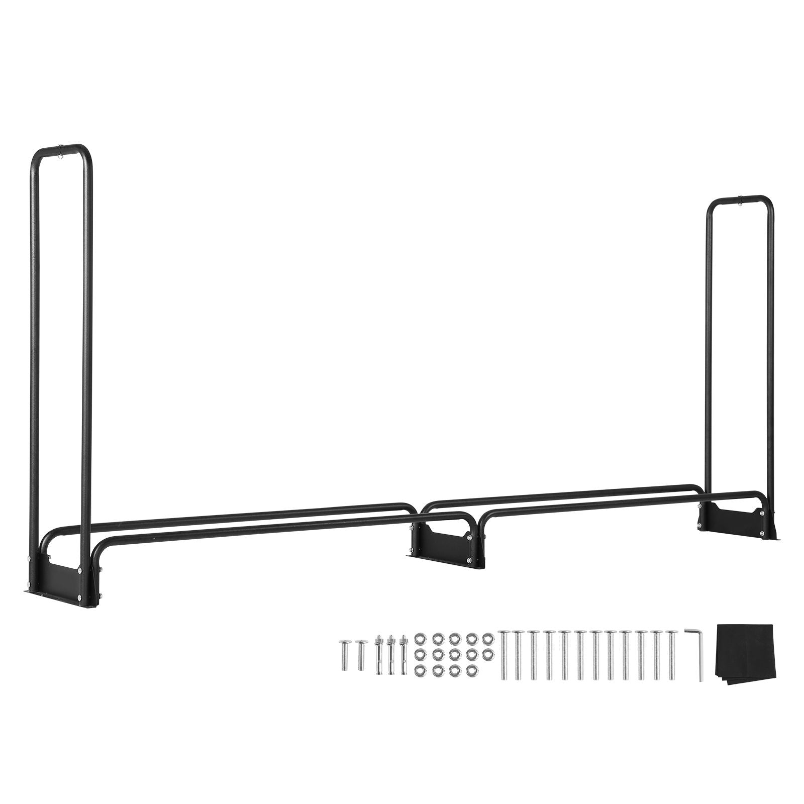 Firewood Rack with Cover 8.4FT Outdoor Log Holder 660lbs Steel Wood Storage