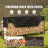 Firewood Rack with Cover 8.4FT Outdoor Log Holder 660lbs Steel Wood Storage