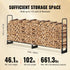 Firewood Rack with Cover 8.4FT Outdoor Log Holder 660lbs Steel Wood Storage