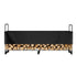 Firewood Rack with Waterproof Cover, 257 x 36 x 117 cm Outdoor Firewood Holder, 660lb Weight Capacity, 1/2 Cord Log Holder, Half-Covered, Powder-coated Wood Storage Rack for Fireplace Deck