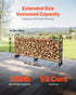 Firewood Rack with Waterproof Cover, 257 x 36 x 117 cm Outdoor Firewood Holder, 660lb Weight Capacity, 1/2 Cord Log Holder, Half-Covered, Powder-coated Wood Storage Rack for Fireplace Deck