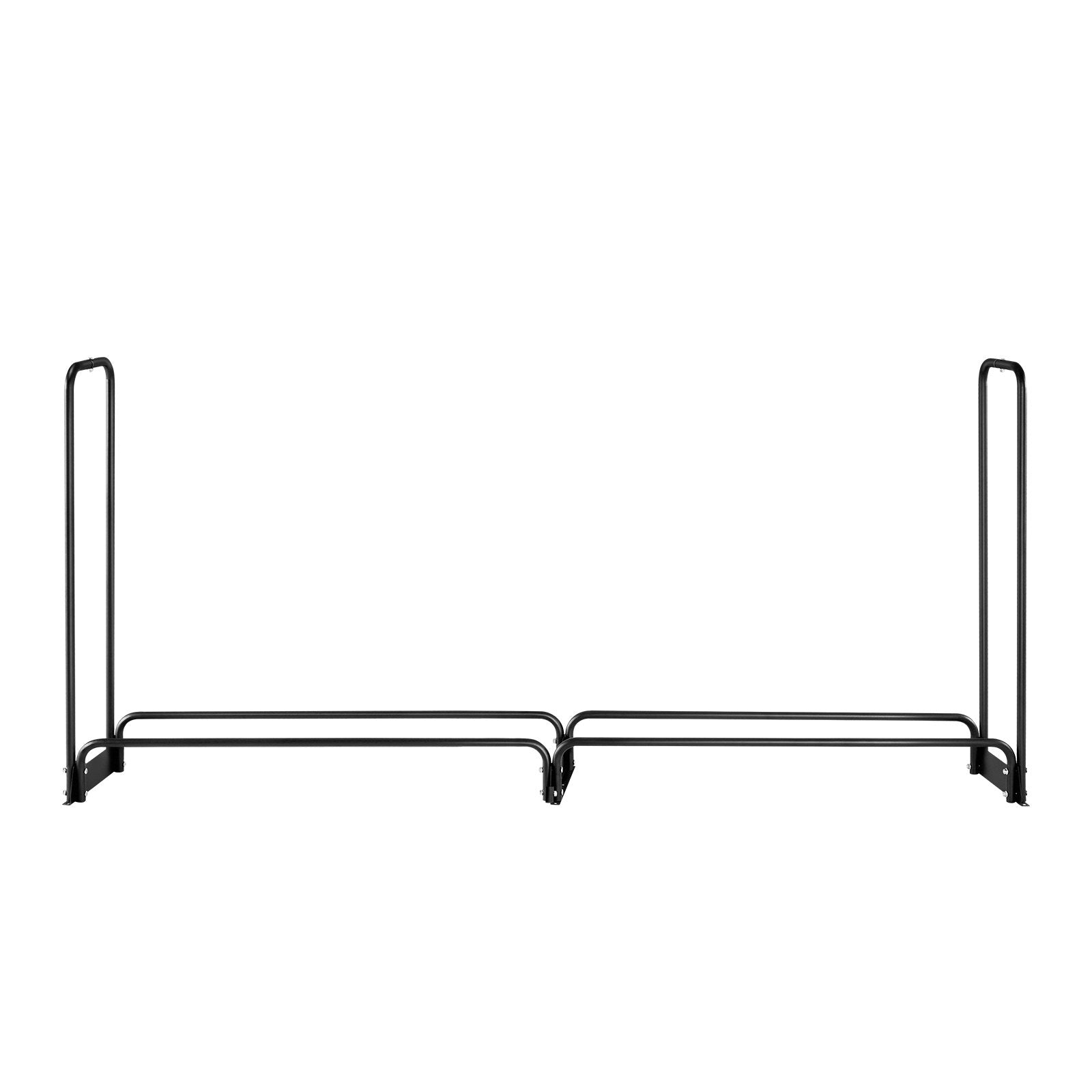 Firewood Rack with Waterproof Cover, 257 x 36 x 117 cm Outdoor Firewood Holder, 660lb Weight Capacity, 1/2 Cord Log Holder, Half-Covered, Powder-coated Wood Storage Rack for Fireplace Deck