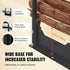 Firewood Rack with Waterproof Cover, 383 x 36 x 117 cm Outdoor Firewood Holder, 660lb Weight Capacity, 1/2 Cord Log Holder, Half-Covered, Powder-coated Wood Storage Rack for Fireplace Deck