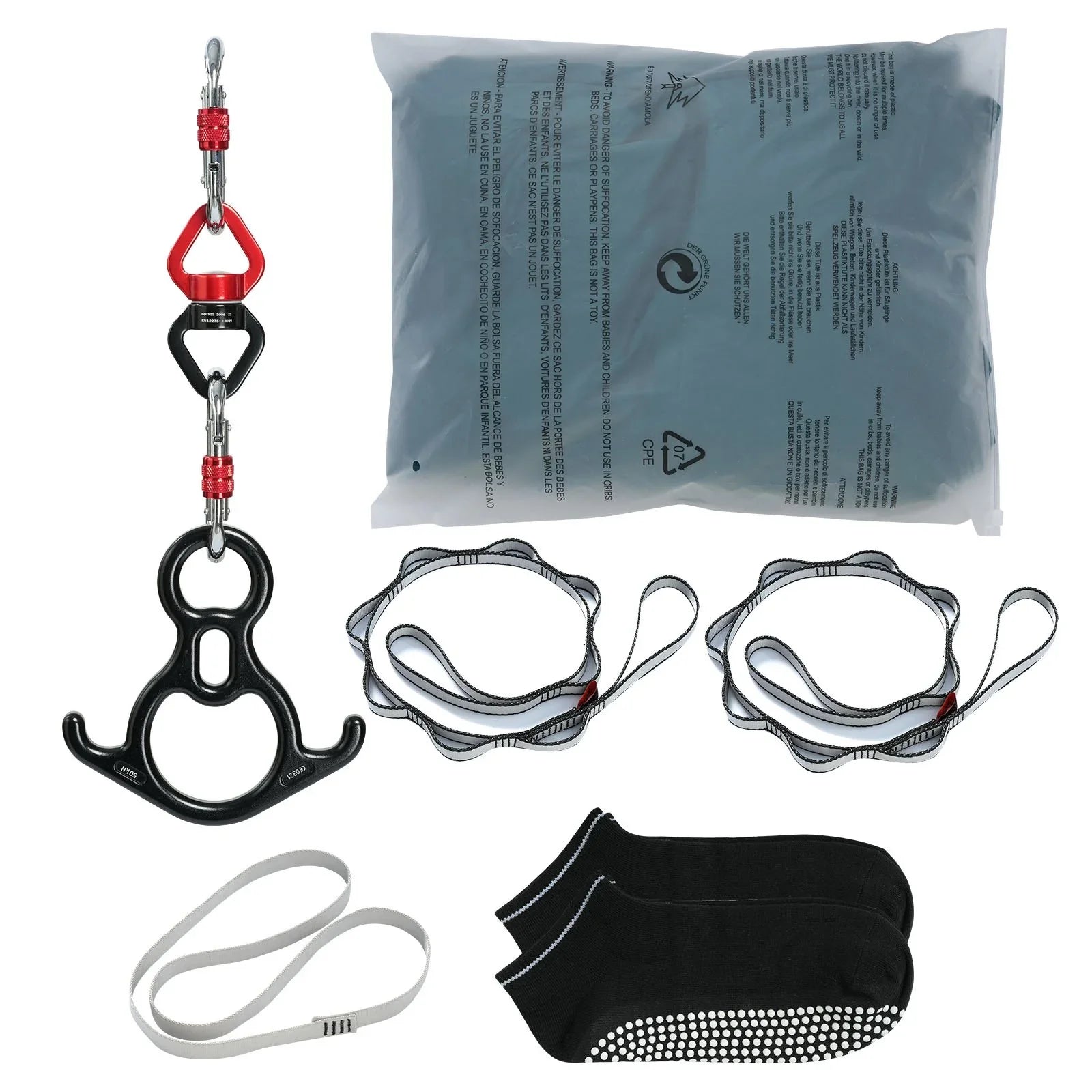 Aerial Silk & Yoga Swing, 8 m Length, Aerial Yoga Hammock Kit with 100gsm Nylon Fabric, Full Rigging Hardware & Easy Set-up Guide, Antigravity Flying for All Levels Fitness Bodybuilding, Green