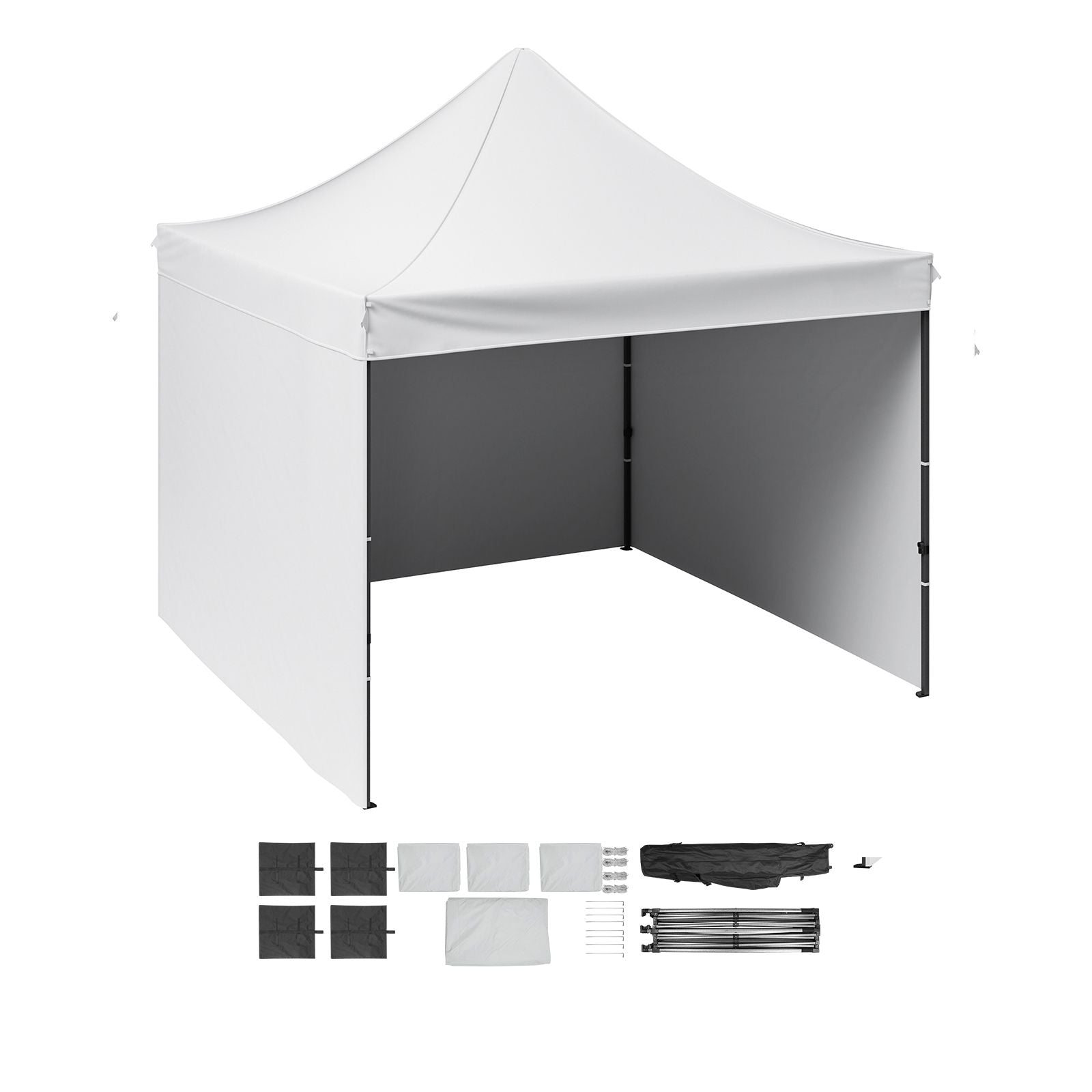 Pop Up Canopy Tent Outdoor Gazebo Tent 10x10FT with Sidewalls & Bag White