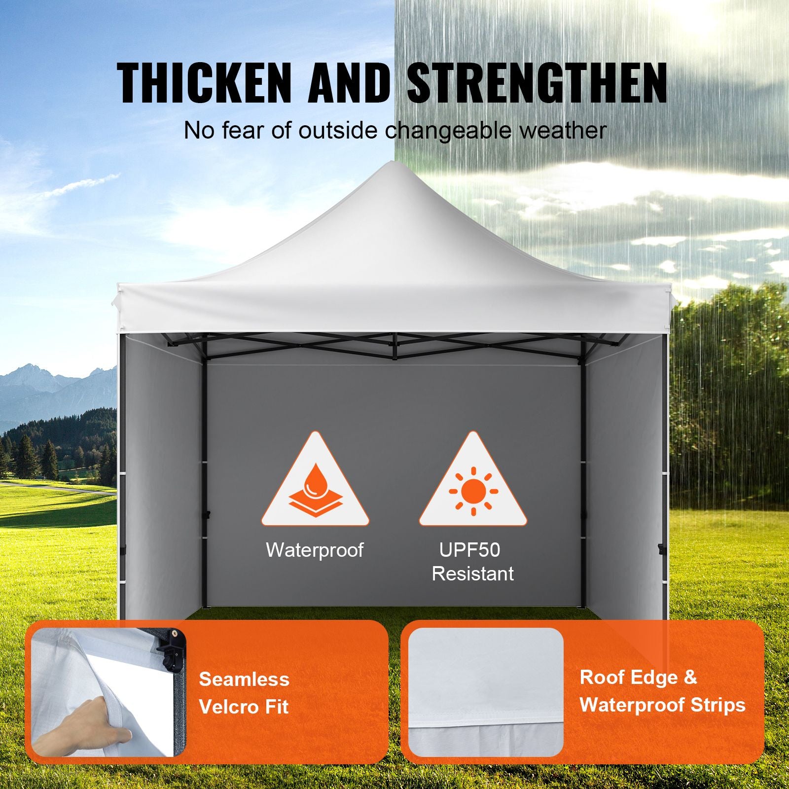 Pop Up Canopy Tent Outdoor Gazebo Tent 10x10FT with Sidewalls & Bag White