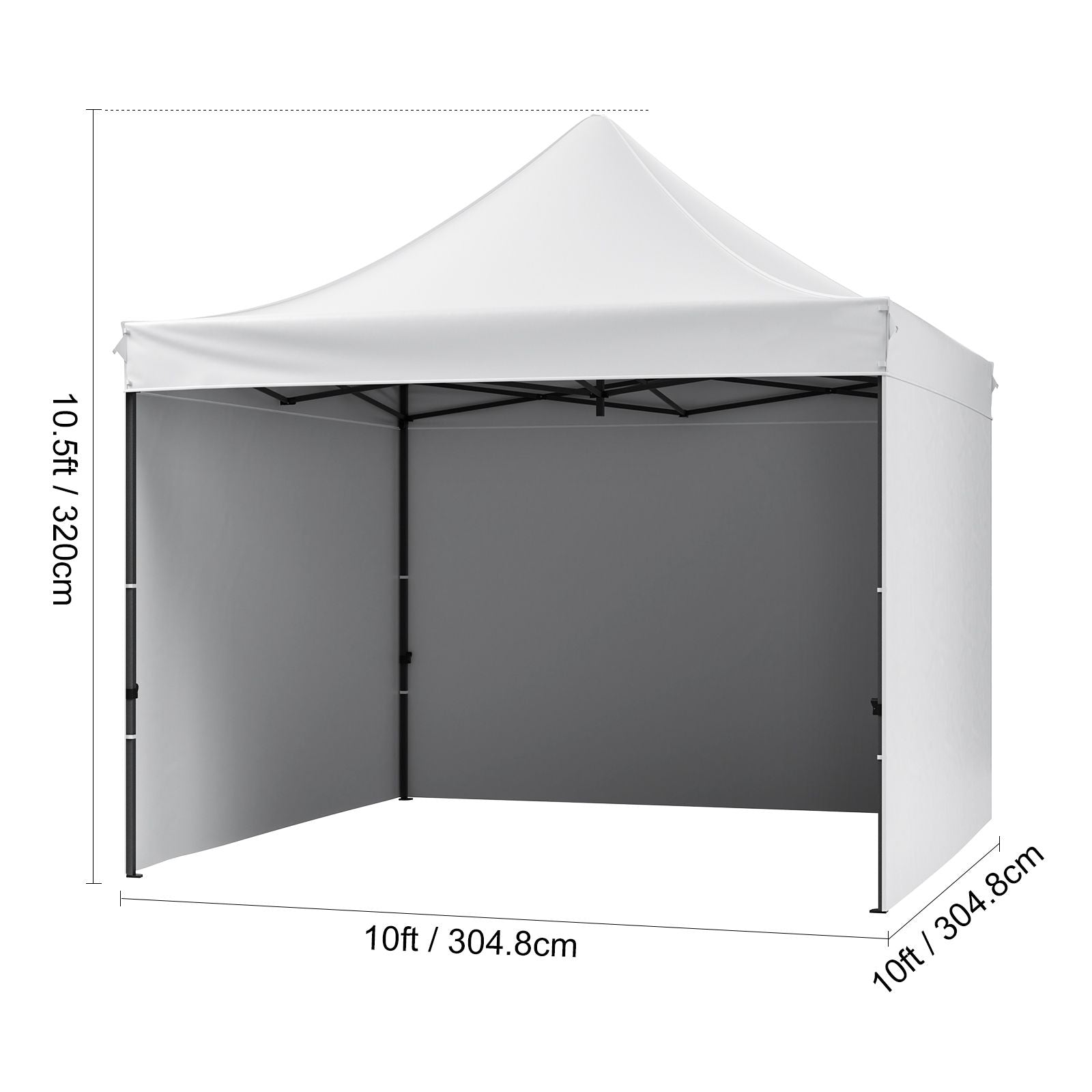 Pop Up Canopy Tent Outdoor Gazebo Tent 10x10FT with Sidewalls & Bag White