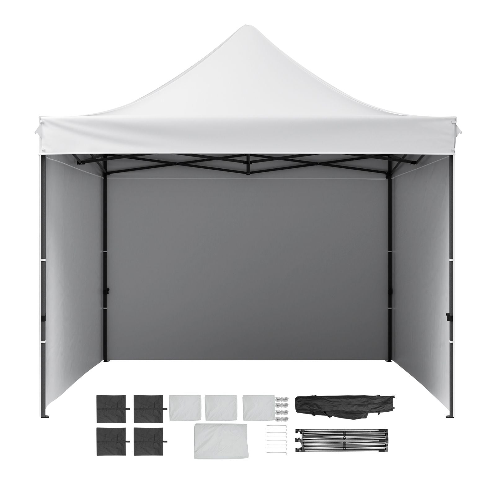 Pop Up Canopy Tent Outdoor Gazebo Tent 10x10FT with Sidewalls & Bag White