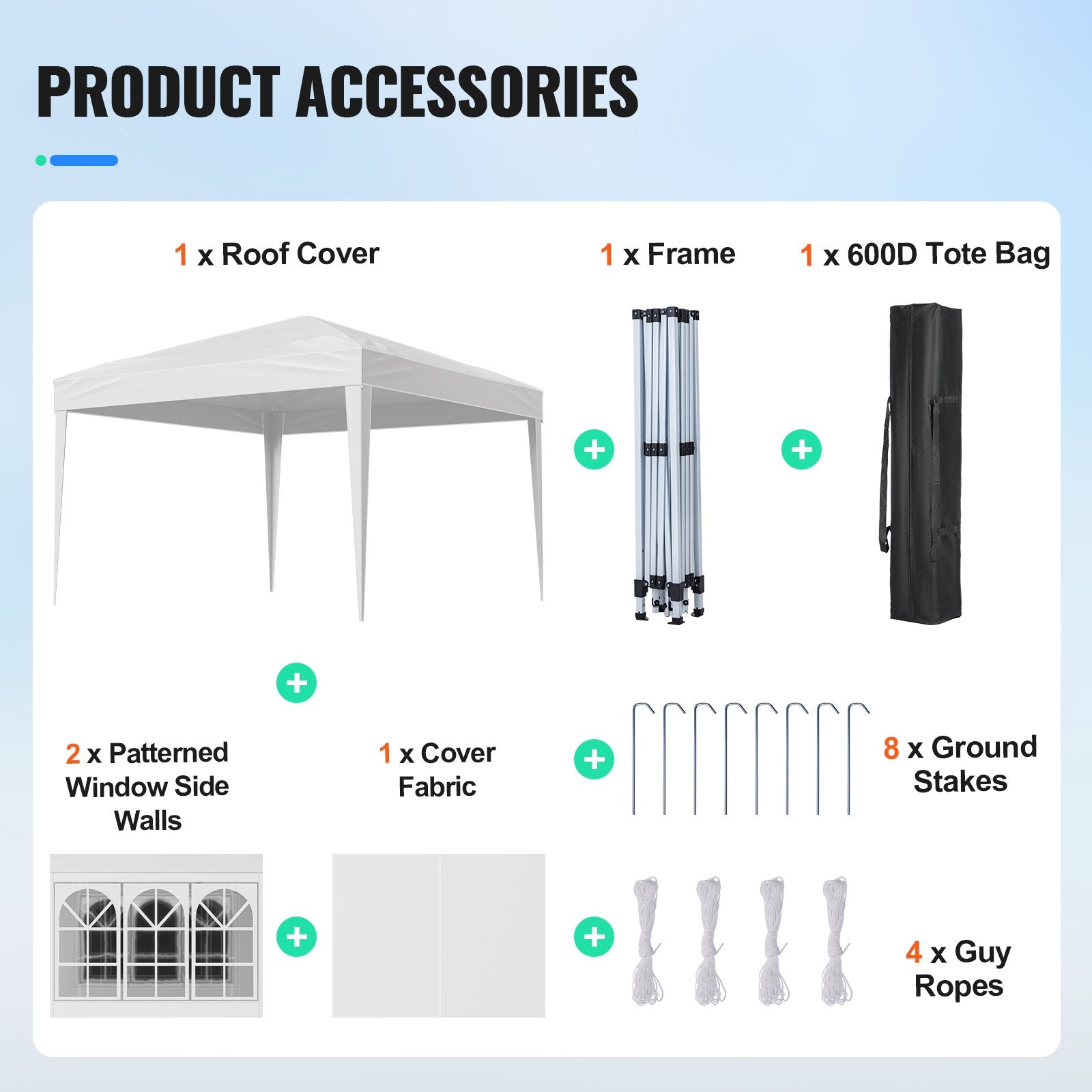 Pop Up Canopy, 2.95 x 2.95 m Instant Canopy Portable Gazebo with 3 Sidewalls & 2 Ventilated Windows, Height Adjustable Pop-Up Outdoor Shelter Tent for Events, Patio, Backyard, Party, Parking