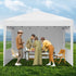Pop Up Canopy, 2.95 x 2.95 m Instant Canopy Portable Gazebo with 3 Sidewalls & 2 Ventilated Windows, Height Adjustable Pop-Up Outdoor Shelter Tent for Events, Patio, Backyard, Party, Parking