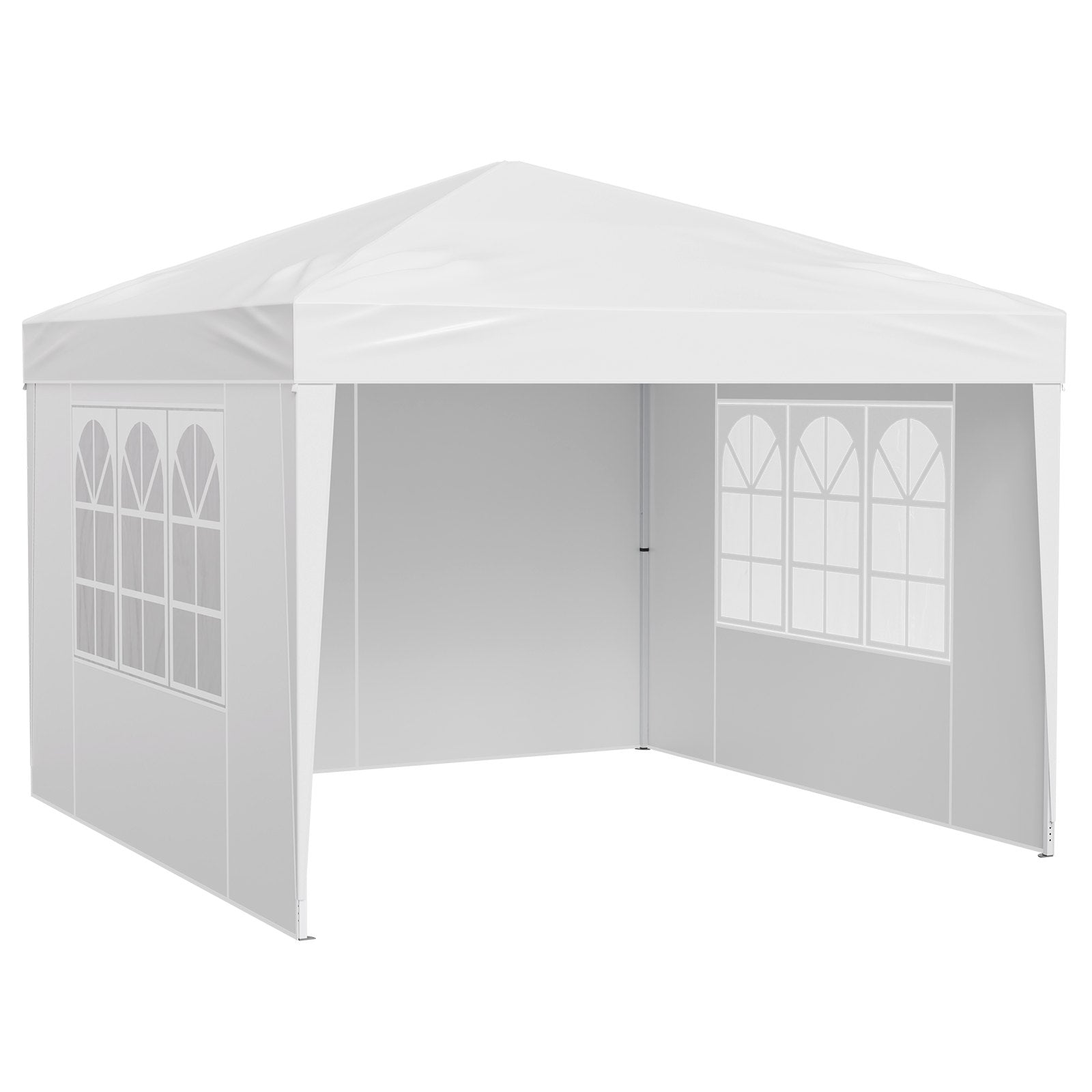 Pop Up Canopy, 2.95 x 2.95 m Instant Canopy Portable Gazebo with 3 Sidewalls & 2 Ventilated Windows, Height Adjustable Pop-Up Outdoor Shelter Tent for Events, Patio, Backyard, Party, Parking