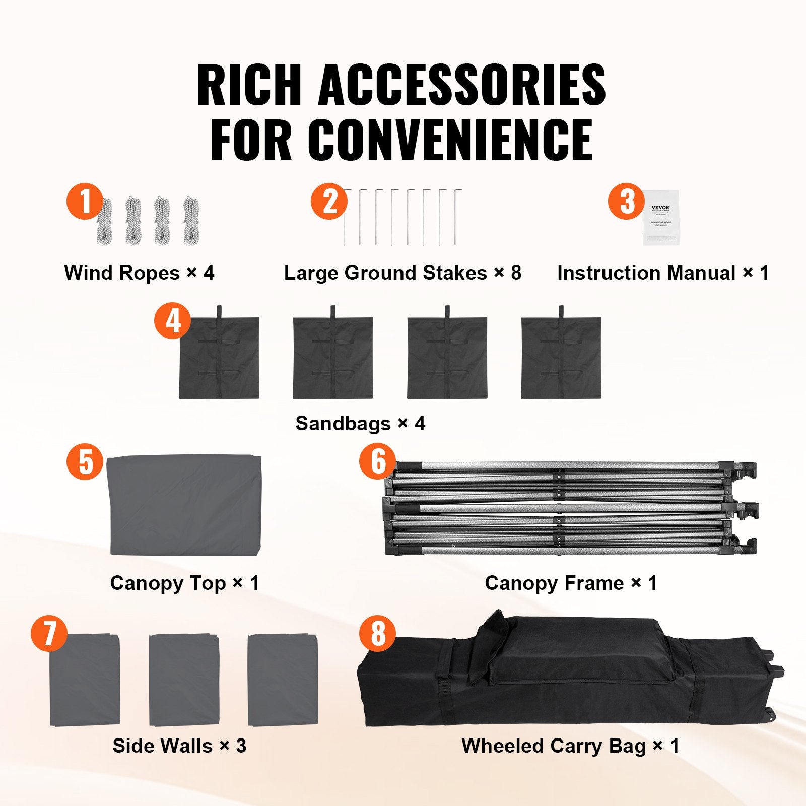 304.8 x 304.8 cm Pop up Canopy with Removable Sidewalls, Instant Canopies Portable Gazebo & Wheeled Bag, UV Resistant Waterproof, Enclosed Canopy Tent for Outdoor Events, Patio, Backyard, Party