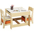 Kids Table and Chair Set Wooden Activity Table with Storage Space & Boxes