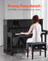 Piano Bench Stool with Storage Compartment Padded Keyboard Seat Wooden Chair
