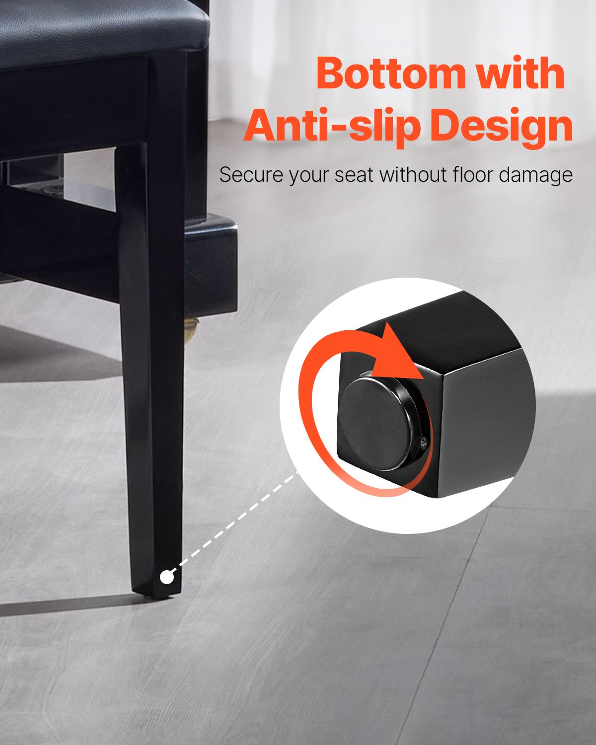 Piano Bench Stool with Storage Compartment Padded Keyboard Seat Wooden Chair