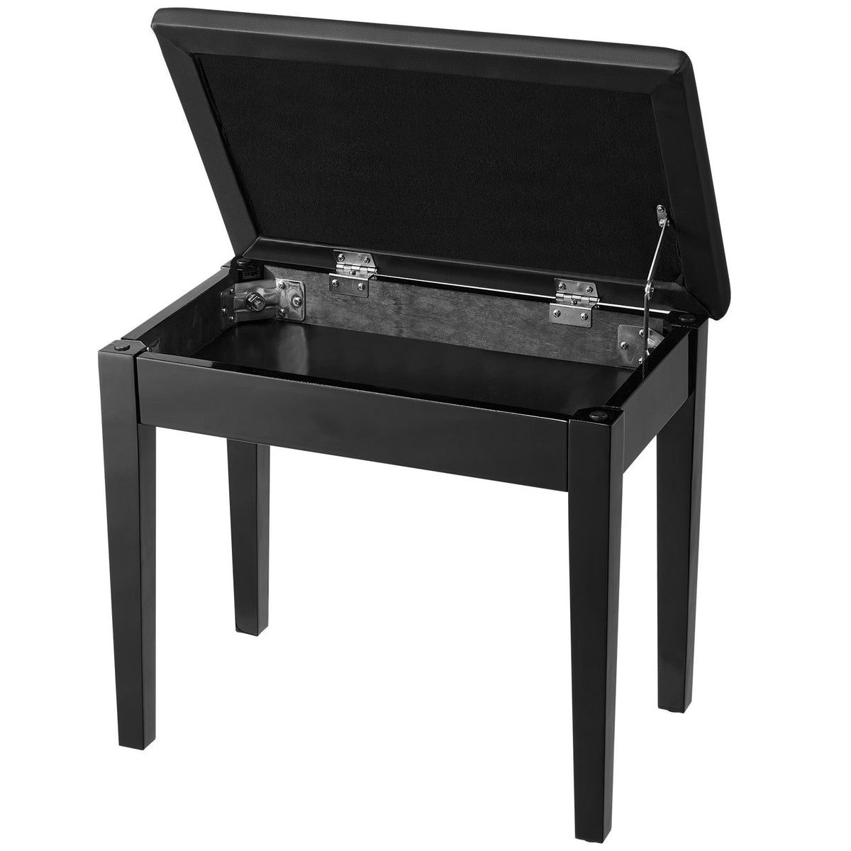 Piano Bench Stool with Storage Compartment Padded Keyboard Seat Wooden Chair