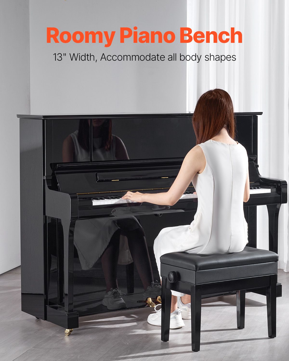 Piano Bench, Keyboard Piano Chair with 19.3