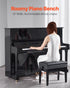 Piano Bench, Keyboard Piano Chair with 19.3"-22.8" Adjustable Height, Padded Cushion, Storage Compartment for Music Books, Heavy Duty Wooden Piano Stool Seat, for Vanity, Living Room, Bedroom