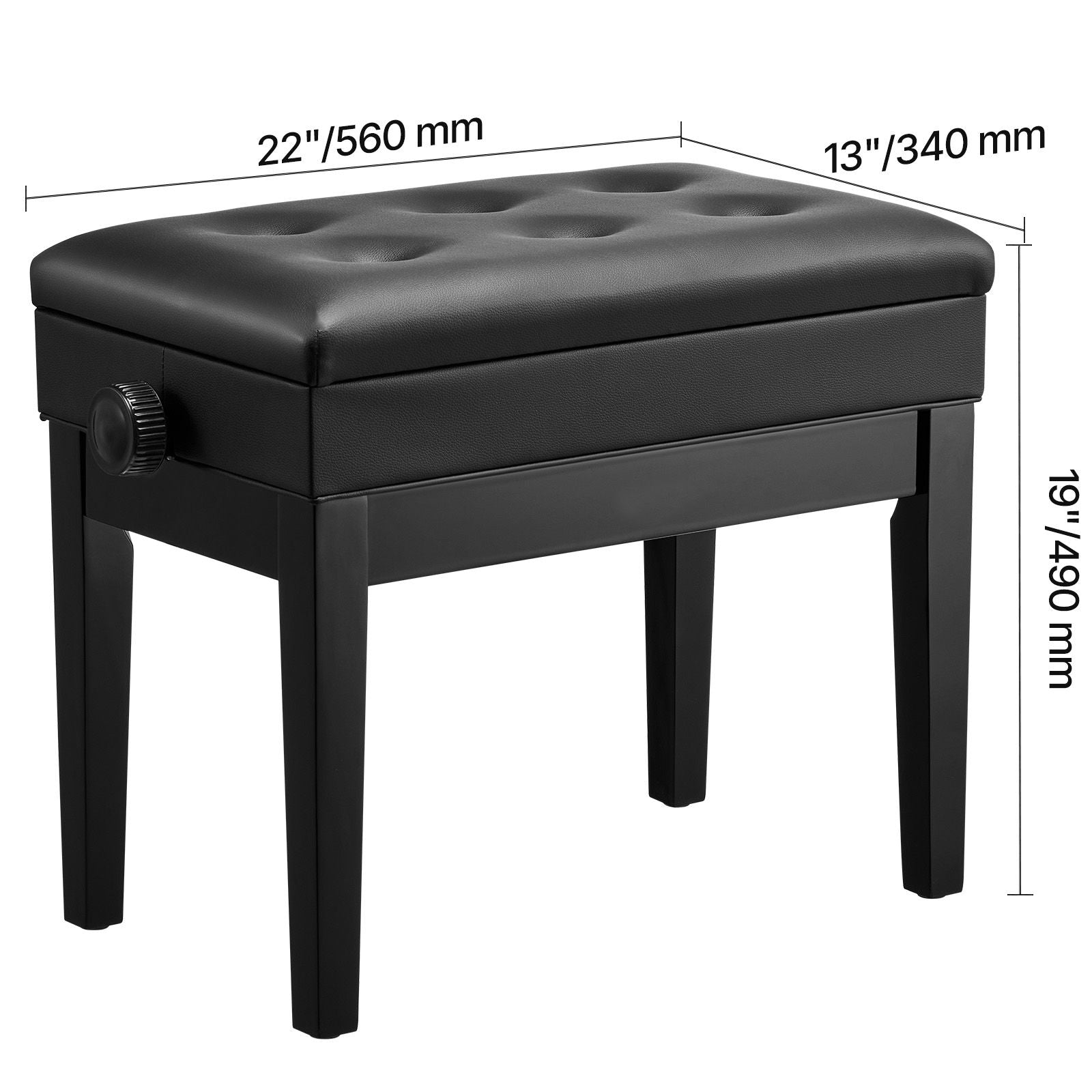 Piano Bench, Keyboard Piano Chair with 19.3