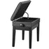 Piano Bench, Keyboard Piano Chair with 19.3"-22.8" Adjustable Height, Padded Cushion, Storage Compartment for Music Books, Heavy Duty Wooden Piano Stool Seat, for Vanity, Living Room, Bedroom