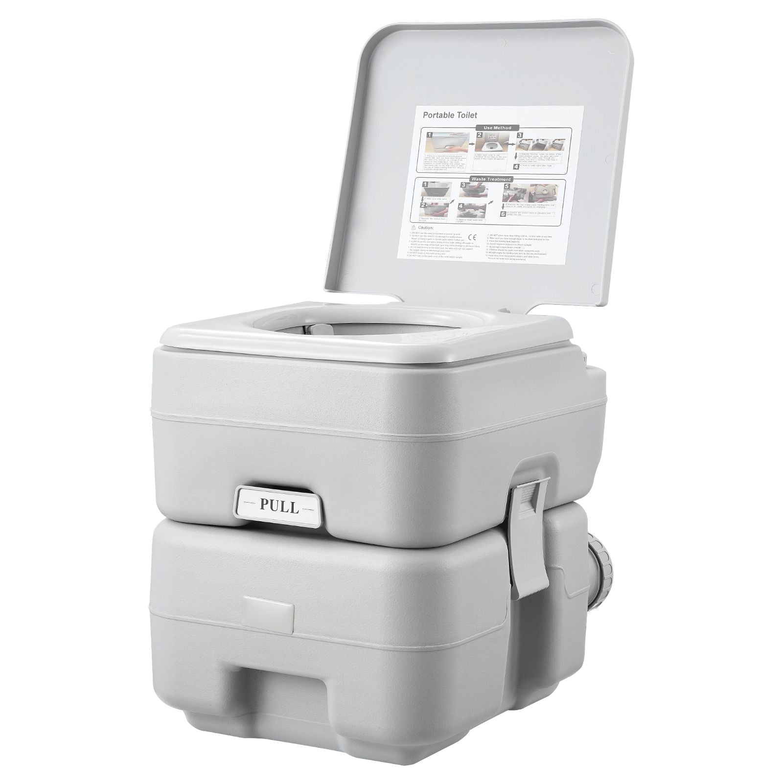 Portable Toilet for Camping, Porta Potty with Carry Bag, 5.3 Gal Waste Tank & 3.2 Gal Flush Tank, Push-Button Pressurized Flush Commode, Leak-proof and Odourless Travel Toilet for Camping Car