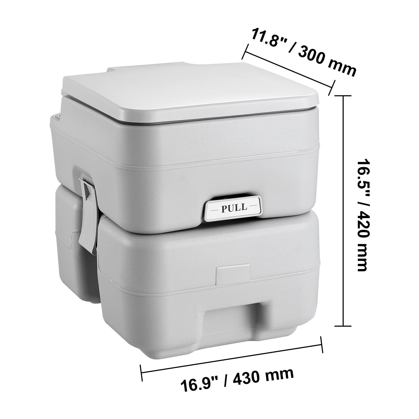 Portable Toilet for Camping, Porta Potty with Carry Bag, 5.3 Gal Waste Tank & 3.2 Gal Flush Tank, Push-Button Pressurized Flush Commode, Leak-proof and Odourless Travel Toilet for Camping Car