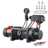 Electric Winch, 4536 kg Load Capacity Nylon Rope Winch, IP67 8.9 mm x 25.9 m ATV Winch with Wireless Handheld Remote & Hawse Fairlead for Towing Jeep Off-Road SUV Truck Car Trailer Boat