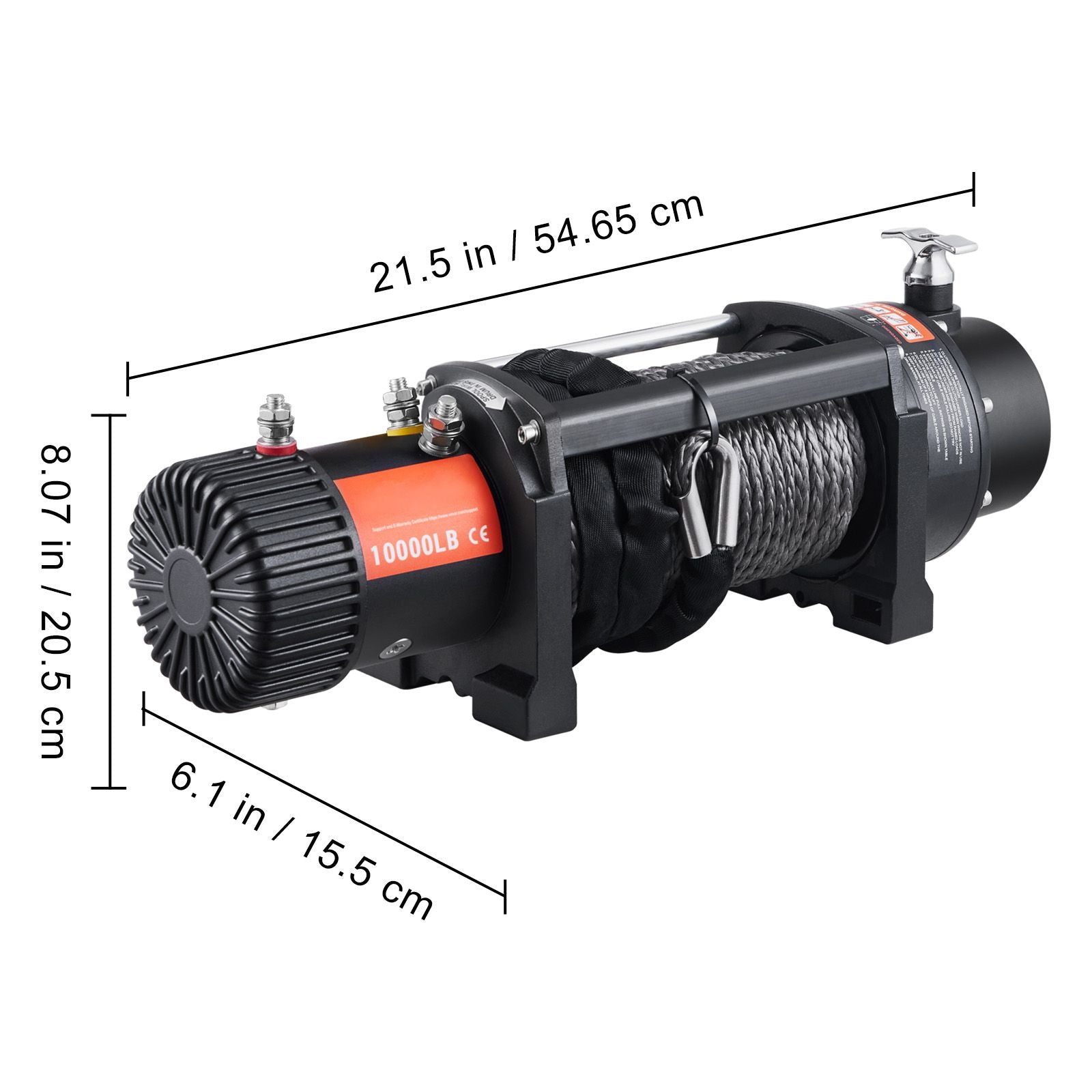 Electric Winch, 4536 kg Load Capacity Nylon Rope Winch, IP67 8.9 mm x 25.9 m ATV Winch with Wireless Handheld Remote & Hawse Fairlead for Towing Jeep Off-Road SUV Truck Car Trailer Boat
