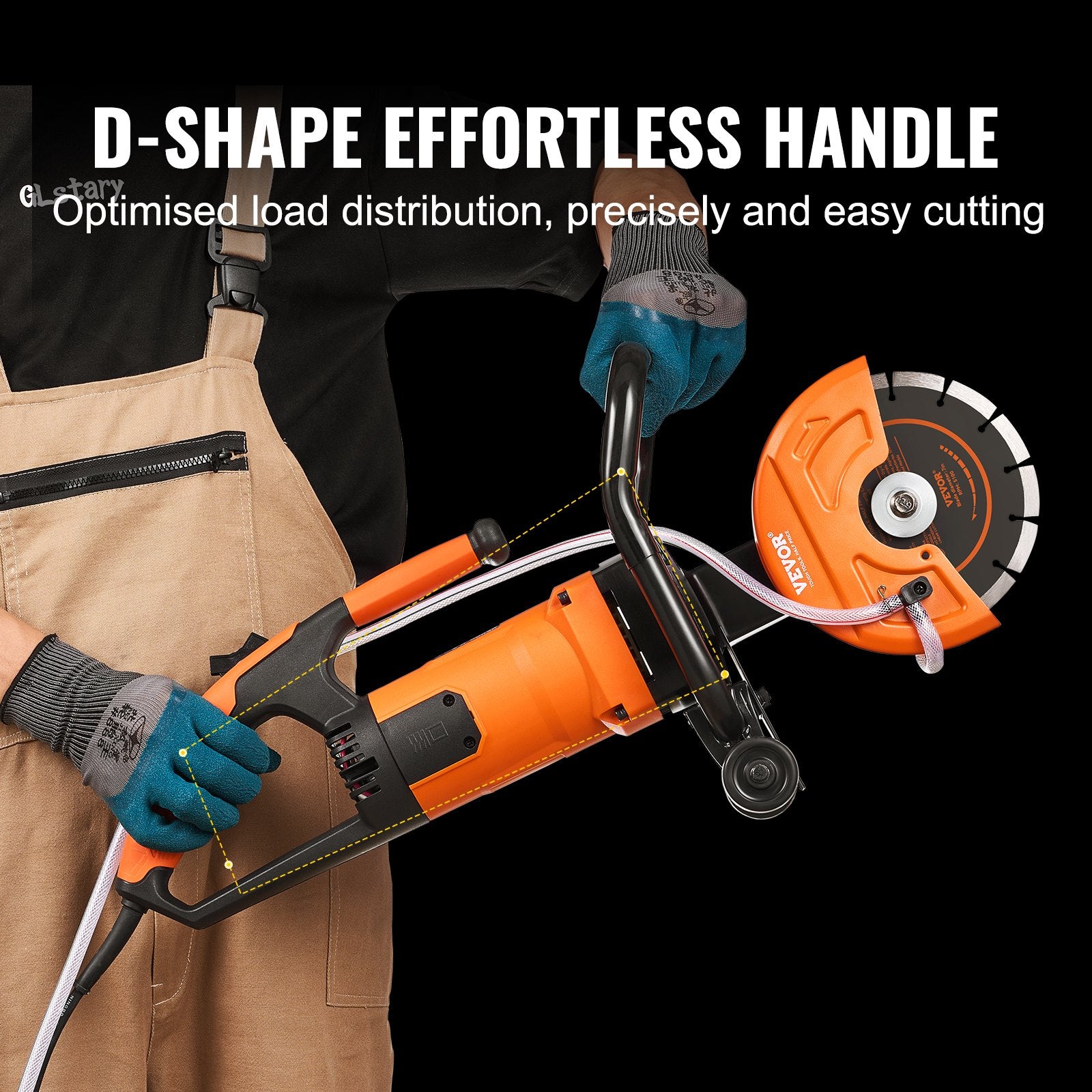 Electric Concrete Saw, 7 in Circular Saw Cutter, 2000 W High Power with Max. 2.5 in Cutting Depth, Wet/Dry Disk Saw Cutter Includes Water Line, Pump and Blade, for Stone, Brick