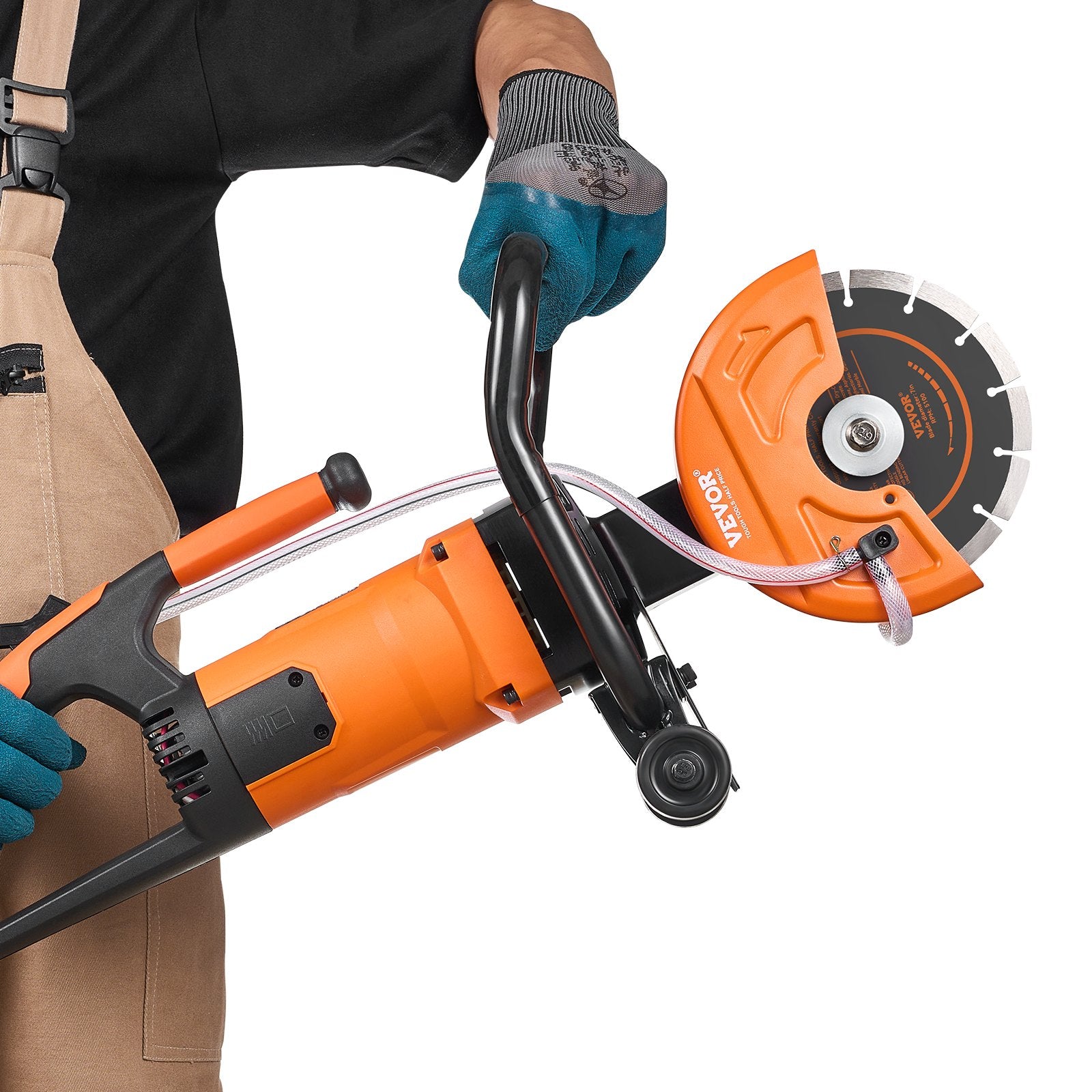 Electric Concrete Saw, 7 in Circular Saw Cutter, 2000 W High Power with Max. 2.5 in Cutting Depth, Wet/Dry Disk Saw Cutter Includes Water Line, Pump and Blade, for Stone, Brick