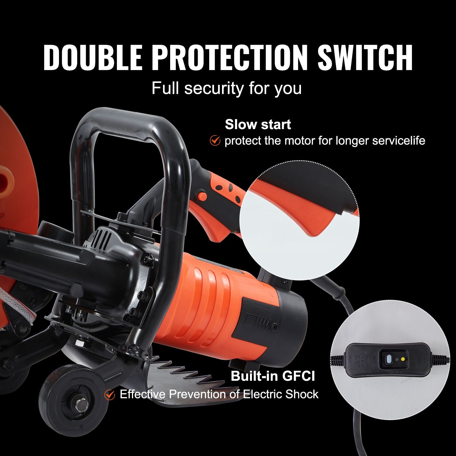 30.48cm Electric Concrete Saw Wet/Dry Saw Cutter with Water Pump and Blade