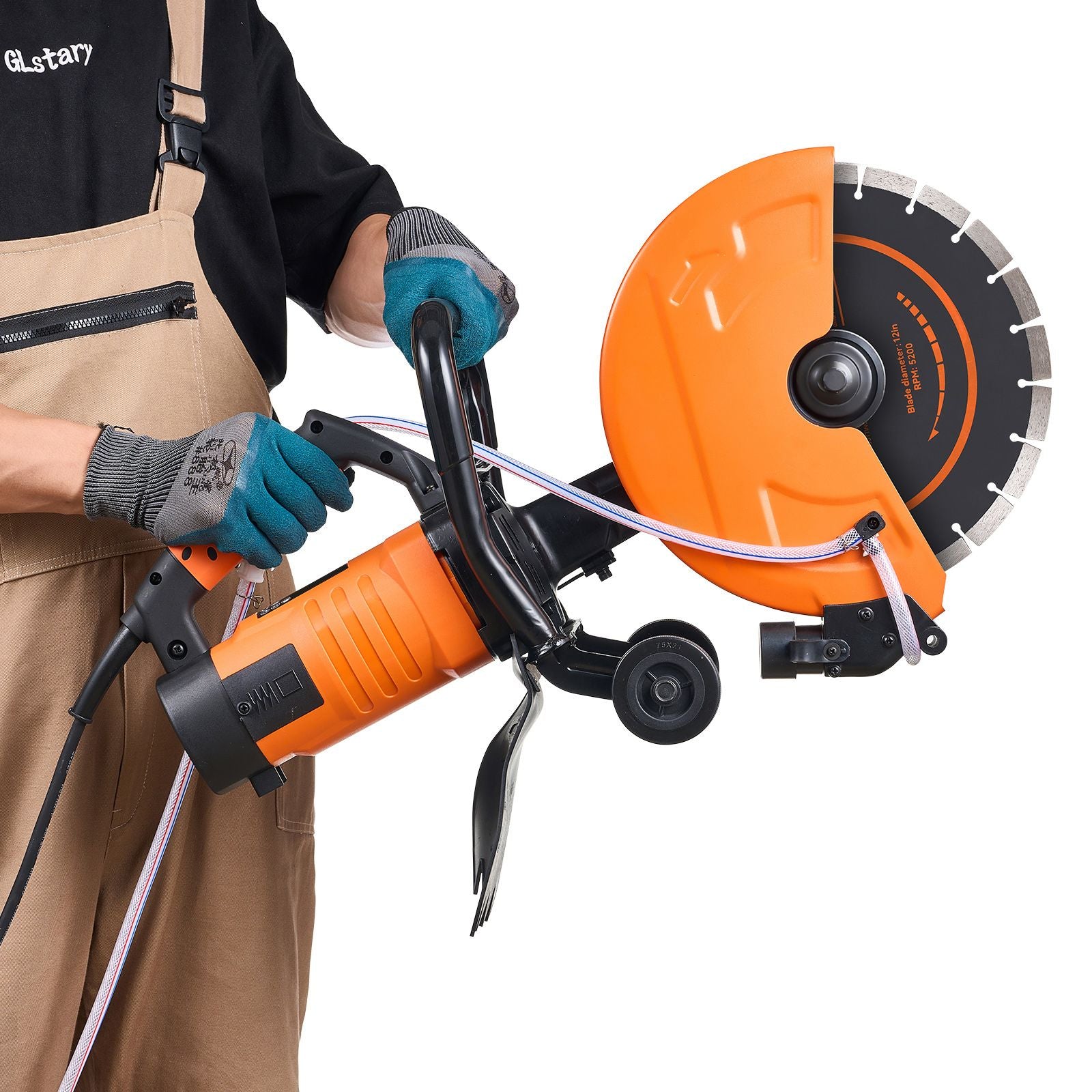 30.48cm Electric Concrete Saw Wet/Dry Saw Cutter with Water Pump and Blade