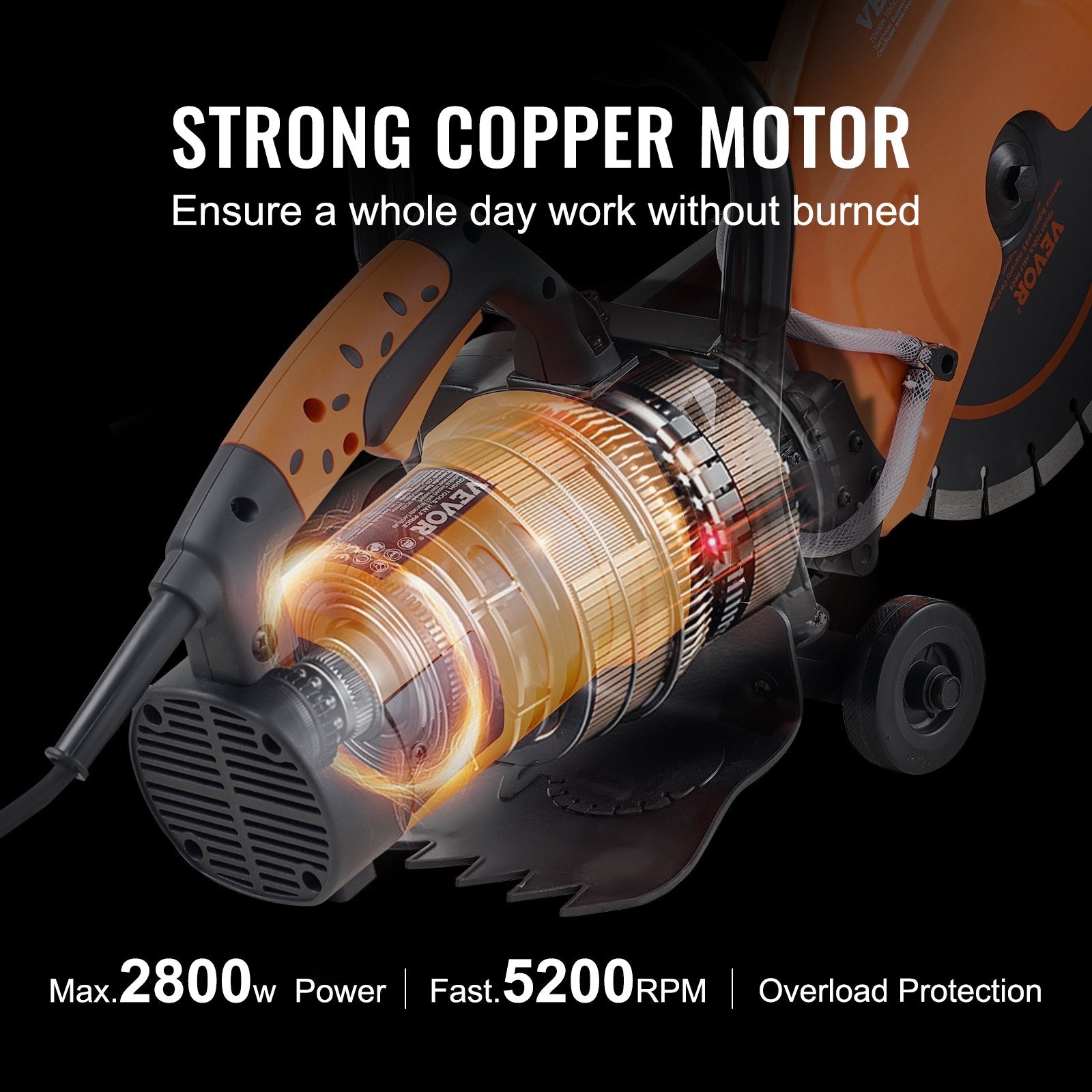 30.48cm Electric Concrete Saw Wet/Dry Saw Cutter with Water Pump and Blade