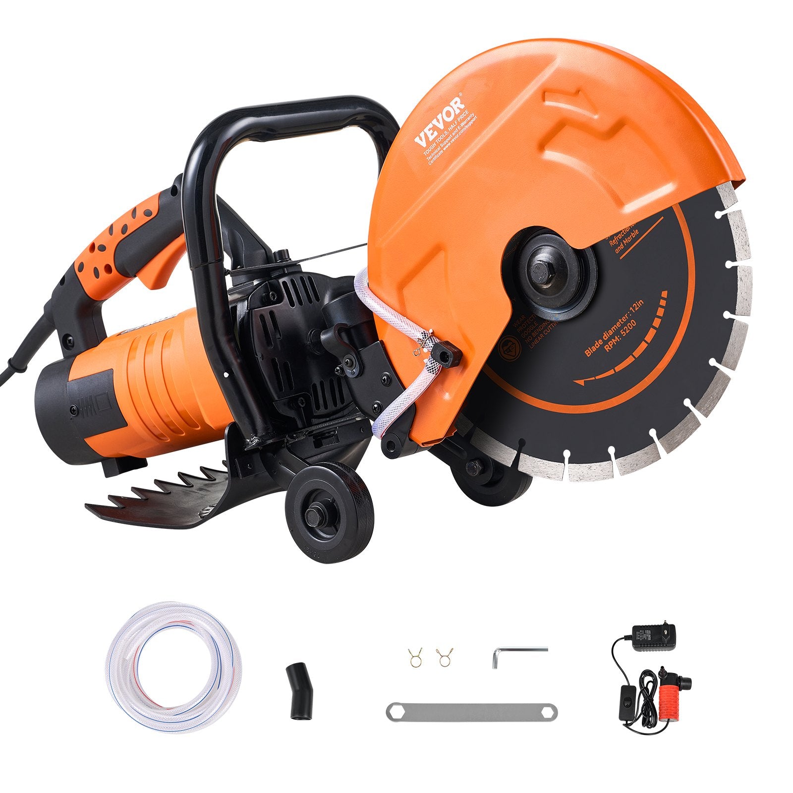 30.48cm Electric Concrete Saw Wet/Dry Saw Cutter with Water Pump and Blade