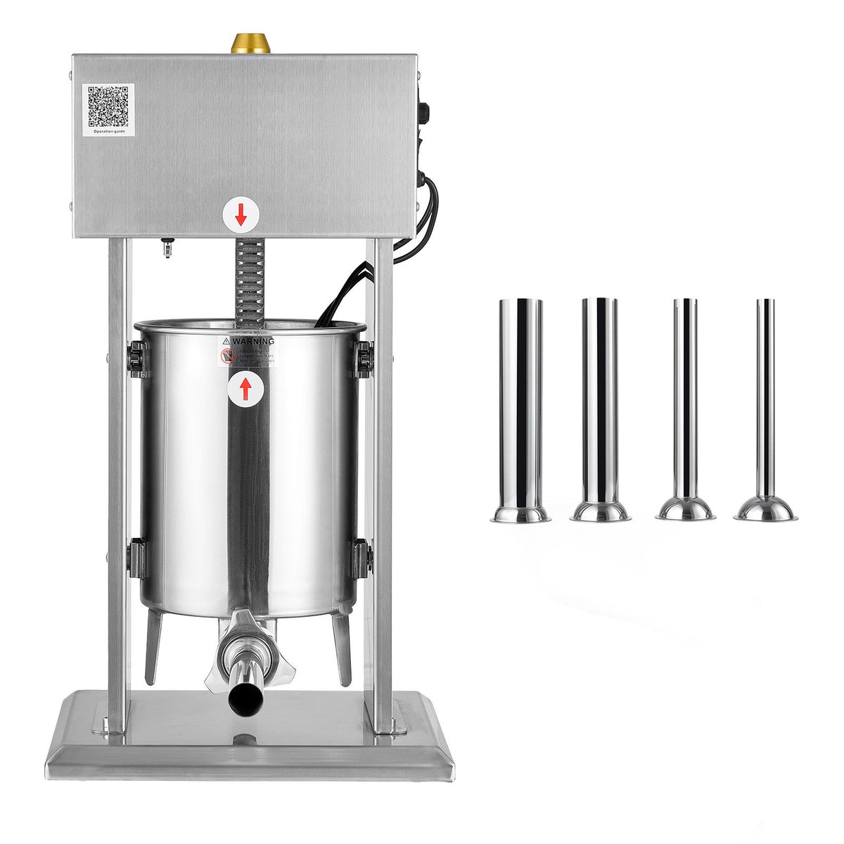 10L Electric Sausage Stuffer Stainless Steel Meat Filler 4 Tubes