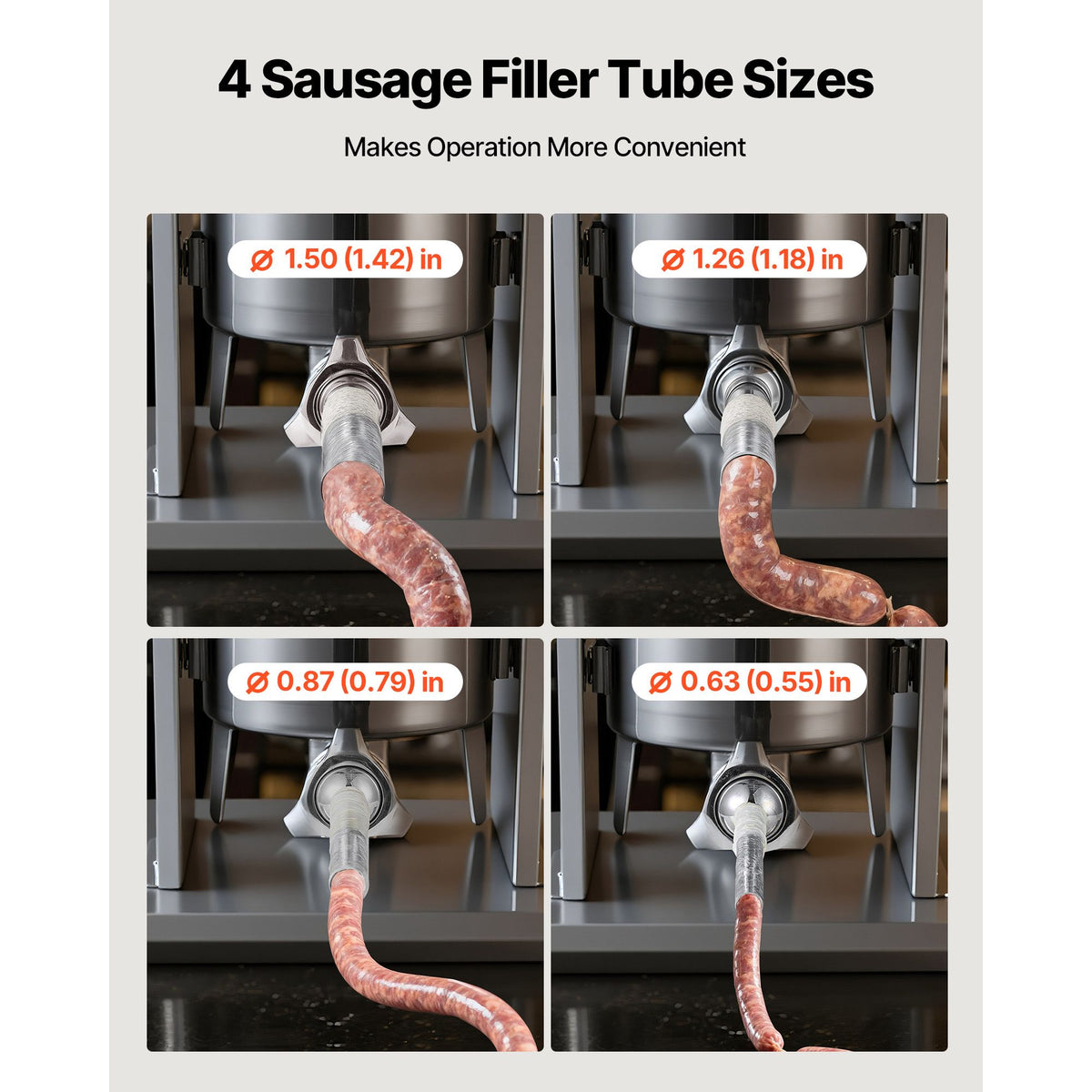 10L Electric Sausage Stuffer Stainless Steel Meat Filler 4 Tubes