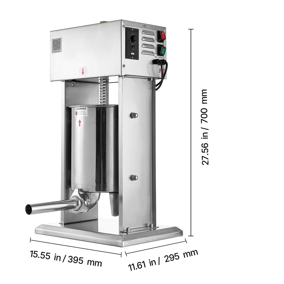 10L Electric Sausage Stuffer Stainless Steel Meat Filler 4 Tubes
