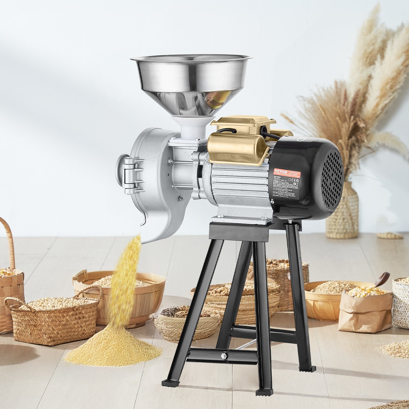 3000W Electric Grain Grinder Corn Wheat Flour Cereal Mill Wet & Dry