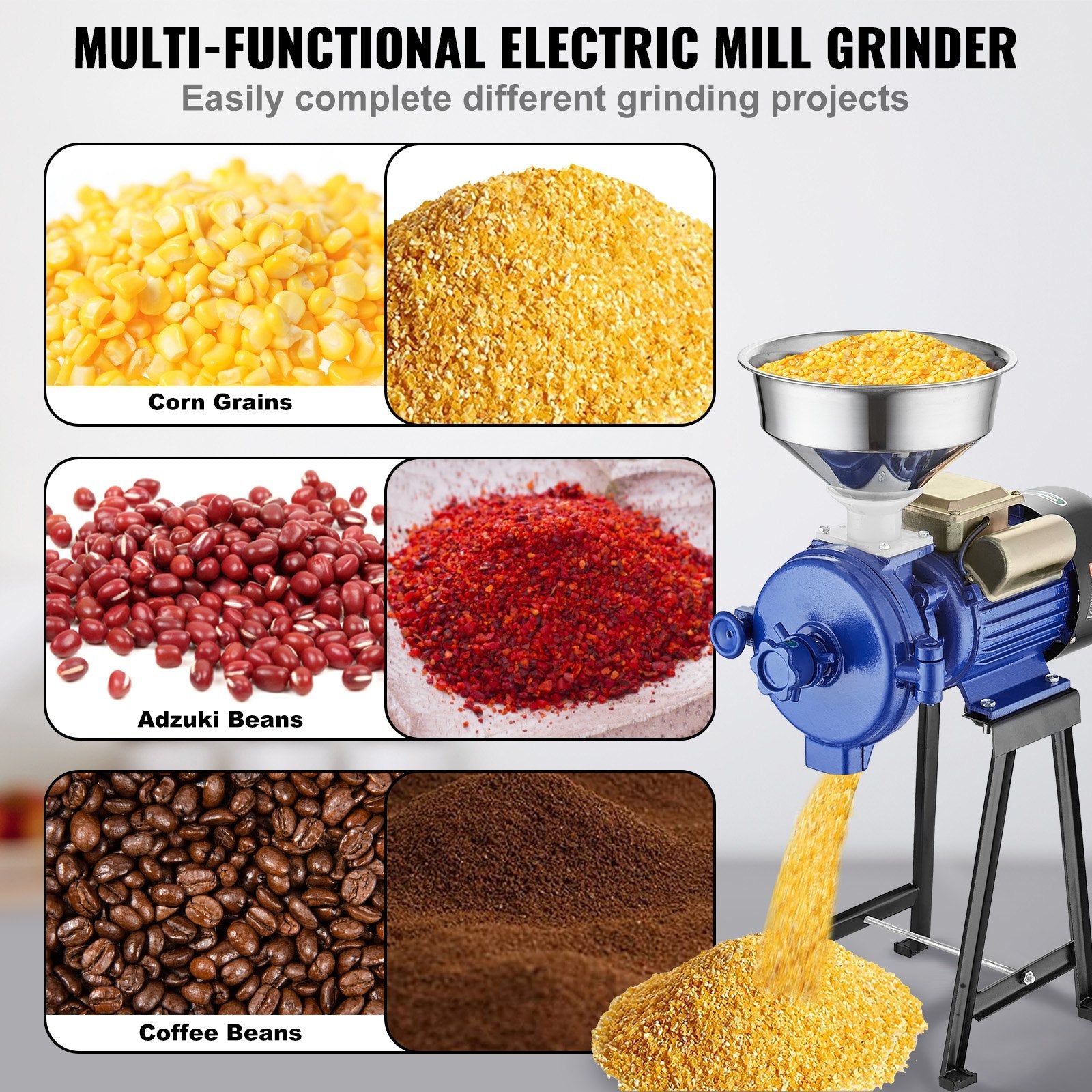 3000W Electric Grain Grinder Corn Wheat Flour Cereal Mill Dry Grinder