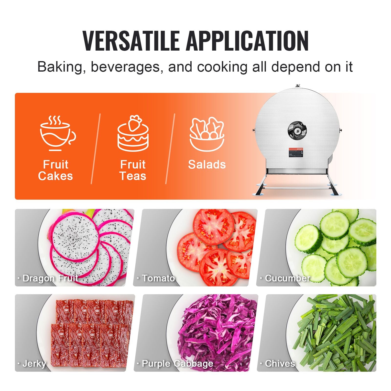 Electric Vegetable Slicer Machine Stainless Steel Adjustable Thickness Cutter 12mm
