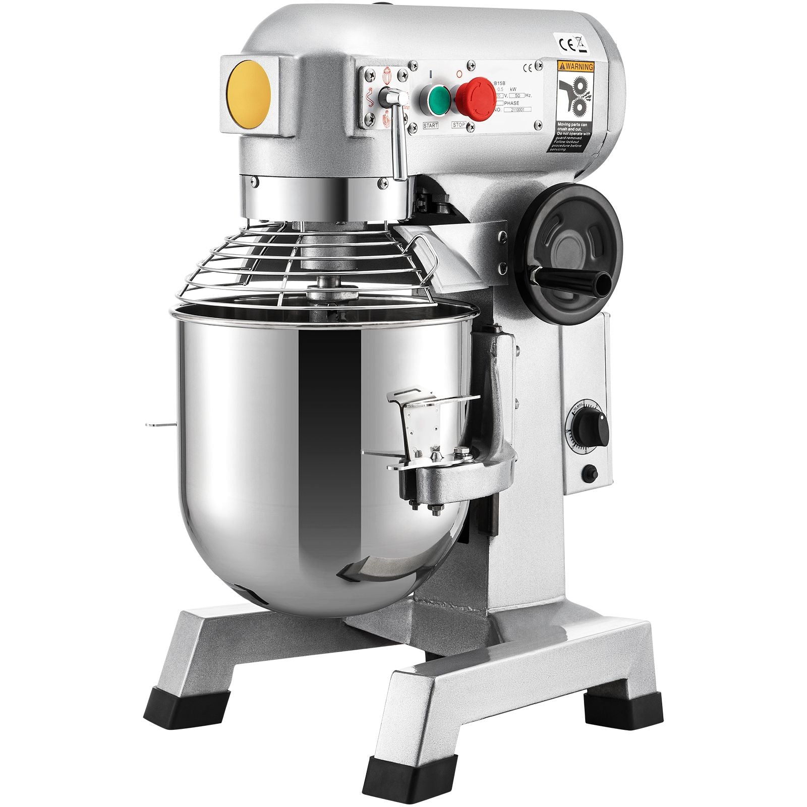 Commercial Stand Mixer, 850W Heavy Duty Electric Food Mixer, 15Qt Stainless Steel Bowl with 3 Speeds Adjustable 113/184/341 RPM, Dough Hook Whisk Beater Included, Perfect for Bakery Pizzeria