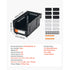 12 Pack Stackable Storage Bins Plastic Organizer Containers Black Clear